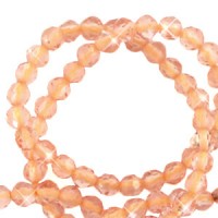 Naturstein Perlen Crystal Facett geschliffen 2mm Peach